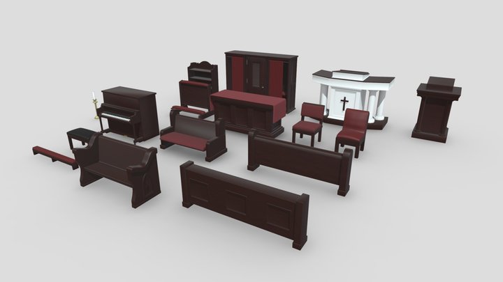 Church Furniture Collection - Version 3 3D Model