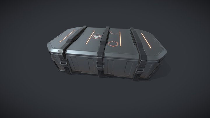 sci-fi crate gun metal 3D Model