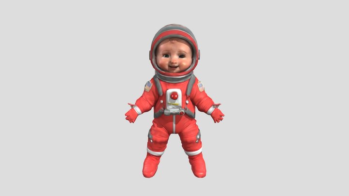 3d character baby astronaut 3D Model