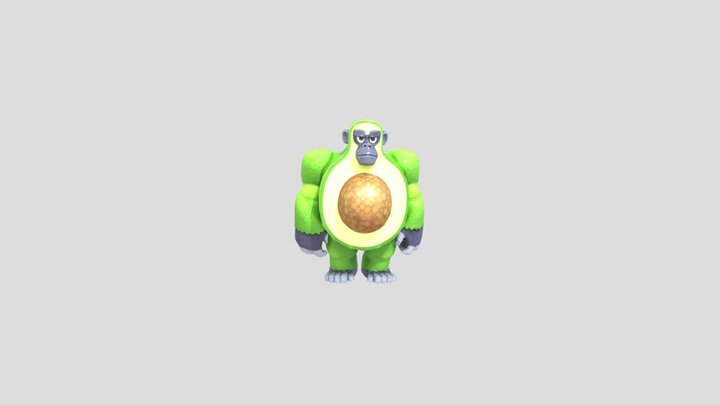 Brainrot Avocadorilla Avocado gorilla 3D Model