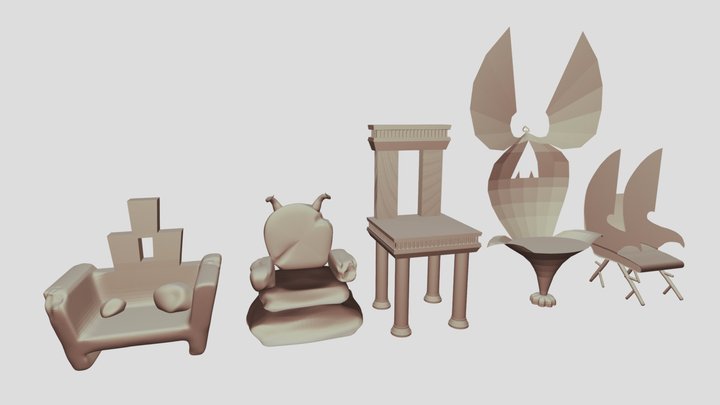 Chairs Set 3D Model