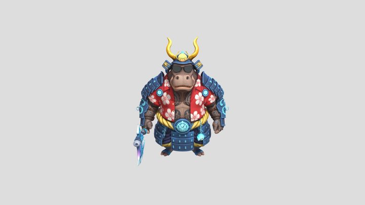 Samurai Hippo Adventure 3D Model