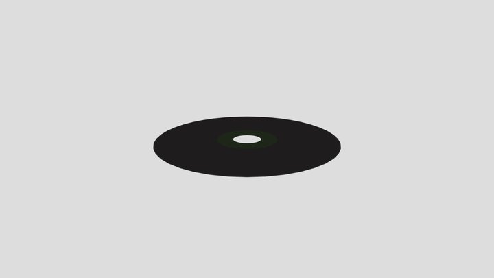 Low poly Vinyl Record (Green) 3D Model