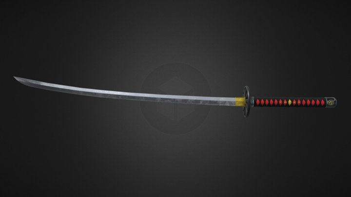 Katana (low poly) – Free 3D Model STL