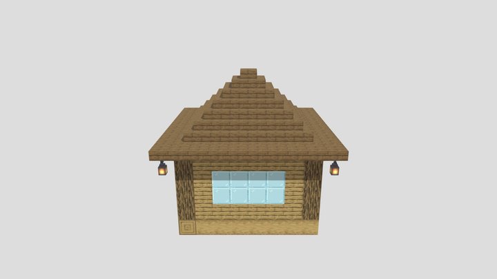Minecraft House 3D Model (.obj) 3D Model