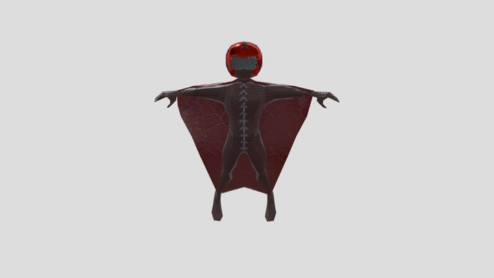Wing Suit in Red Leather 3D Model