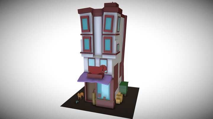 Toon House 3D Model
