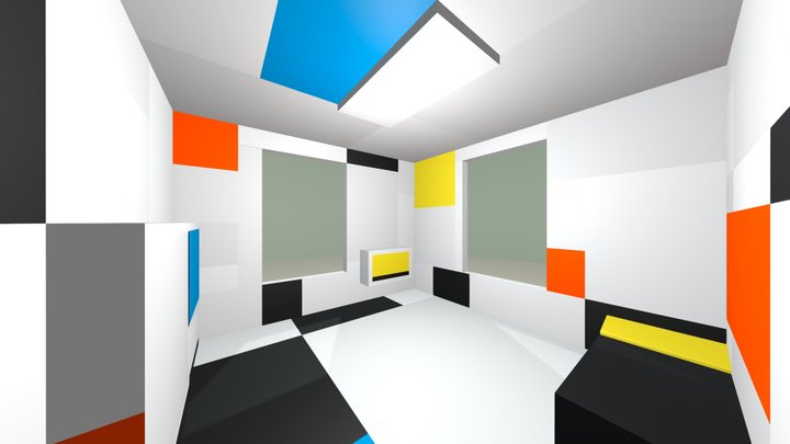 Mondrian's 'Salon de Madame B…, à Dresden' 3D Model