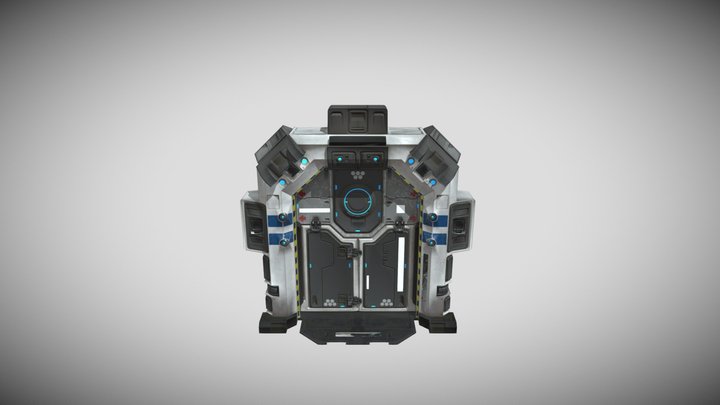 SciFi Door Animation Loops 3D Model