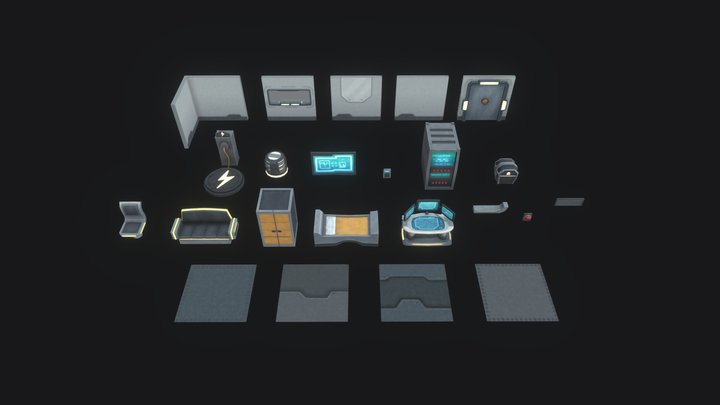 Cartoon Sci-Fi Modular Pack 3D Model