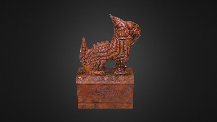 Chinese Ornamented Tile - Dragon 3D Model