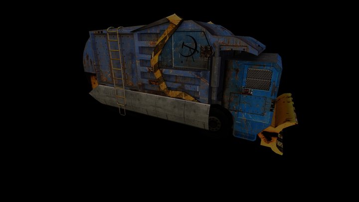 Post Apocalyptic Garbage Truck 3D Model