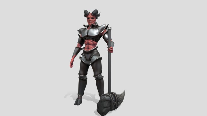 stylized demon knight 3D Model