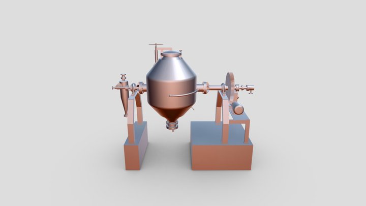 ROTARY DOUBLE CONE VACCUM DRYER-D0-R0 V3 3D Model
