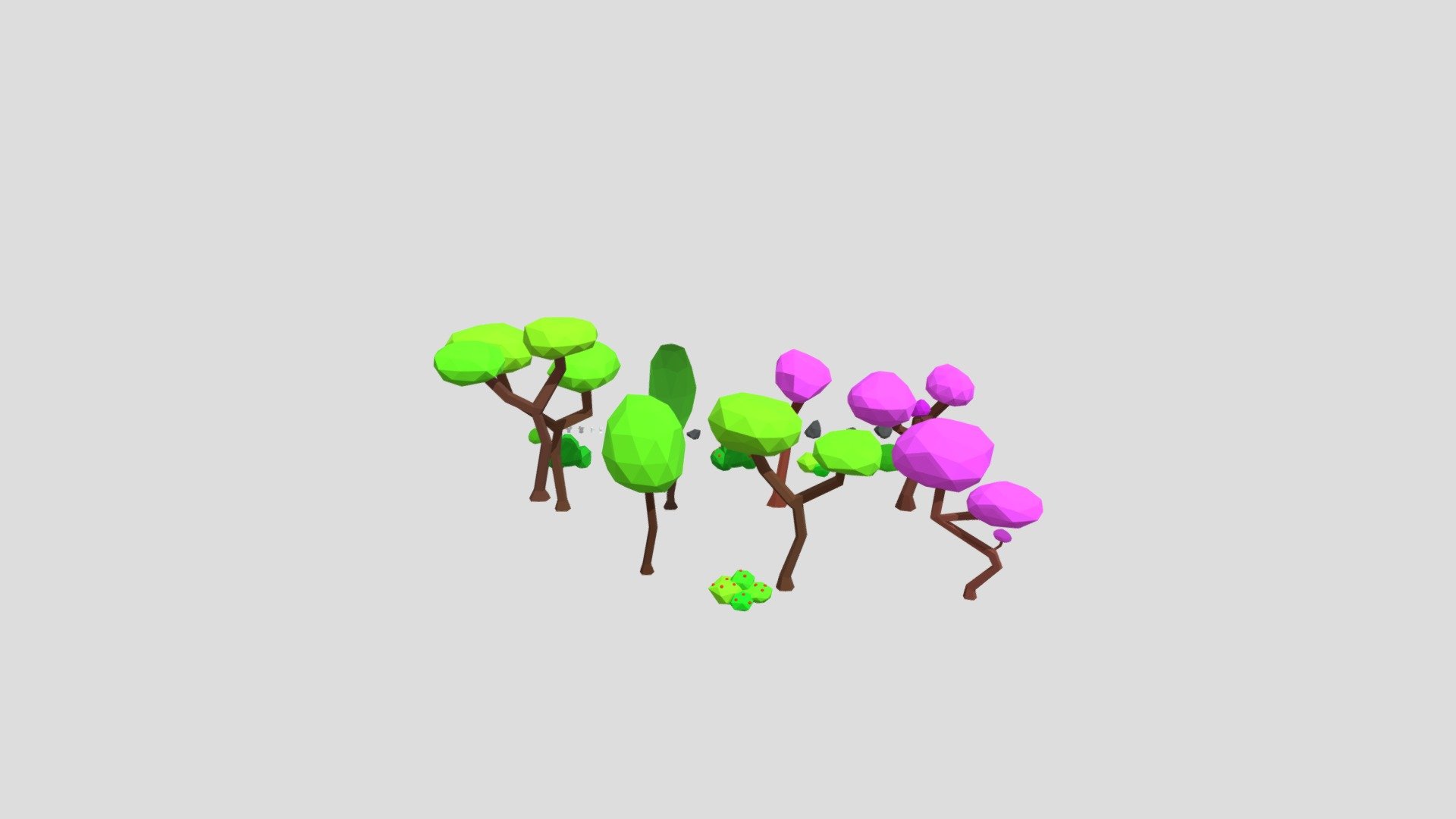 Trees and Bushes asset pack (low poly)