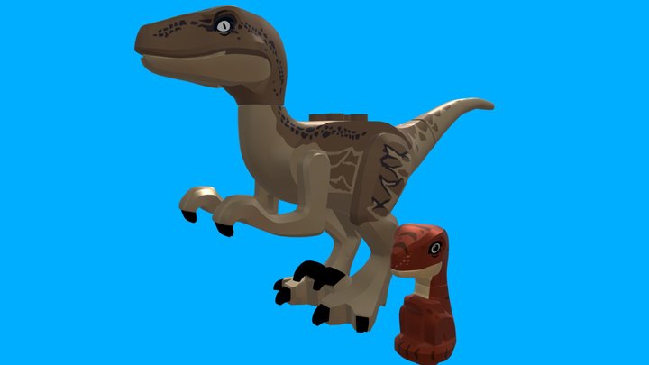 LEGO VELOCIRAPTOR AND BABY 3D Model
