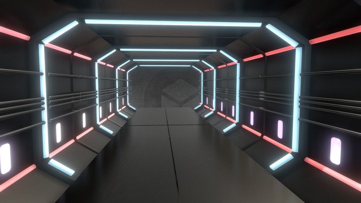Sci-Fi Simple Corridor 3D Model