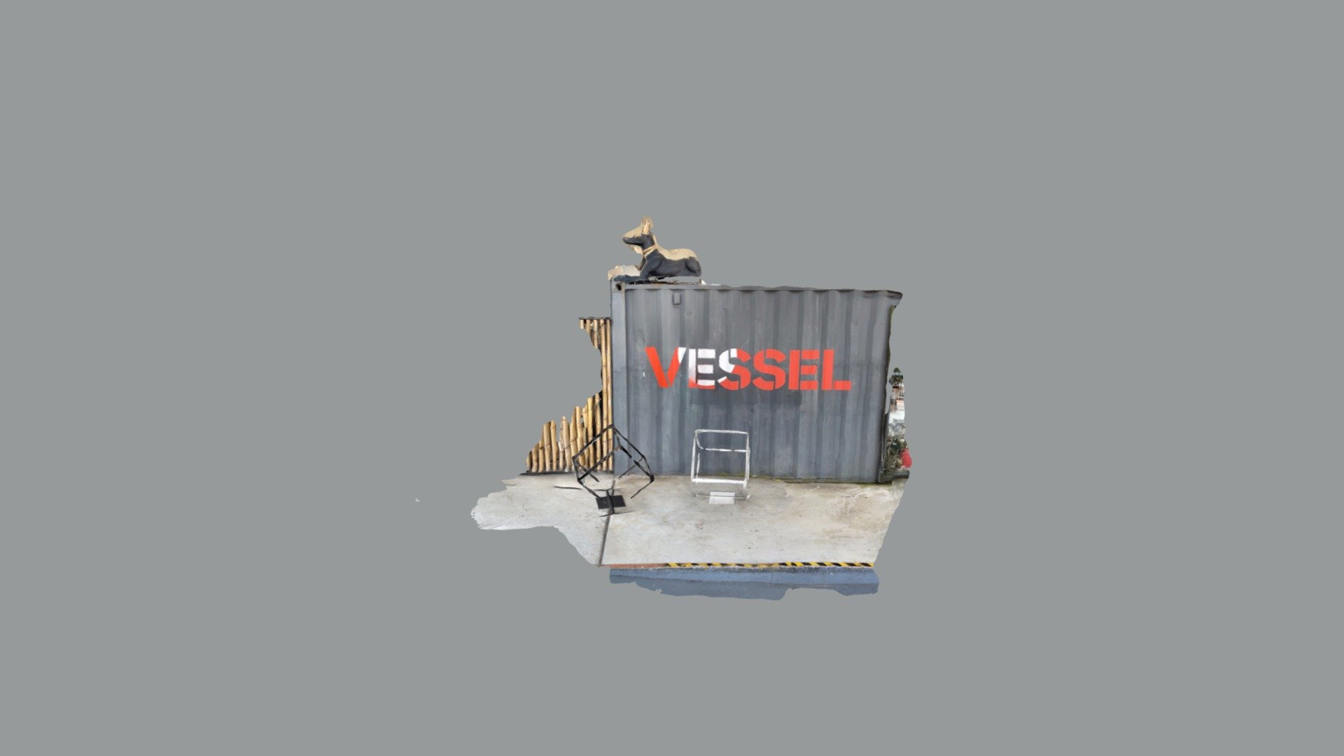 Vessel and a dog