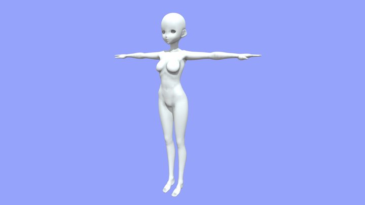 Female Anime Base Mesh 3D Model
