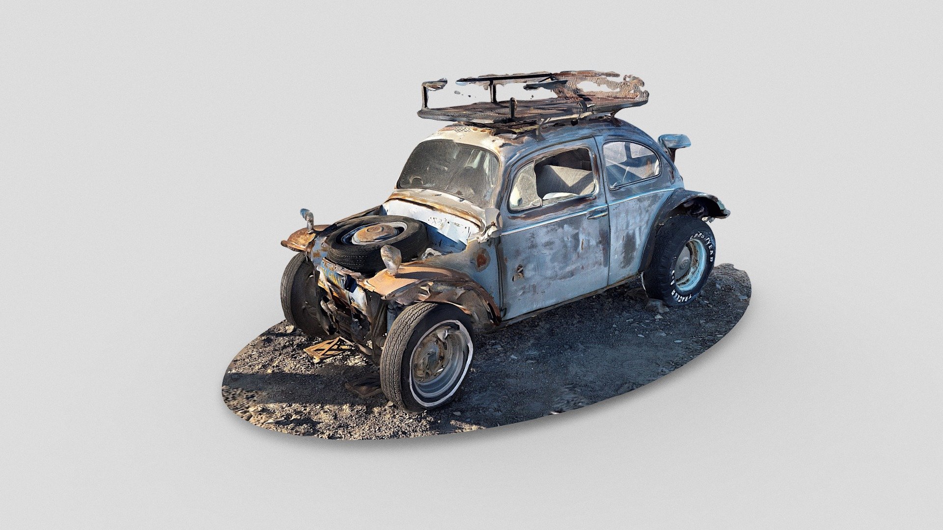 Abandoned VW beetle in Ballarat, CA
