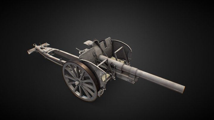 7.7 FK 16 Field Gun Half Shield 3D Model