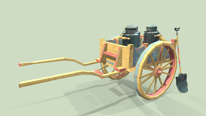 [Student Work] Sicilian style cart and props 3D Model