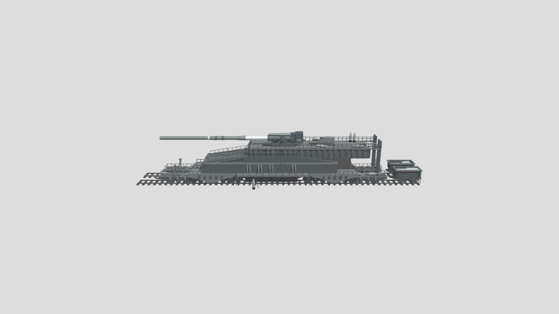 Schwerer Gustav 800mm Railroad Gun Modelo 3D - TurboSquid 1204286