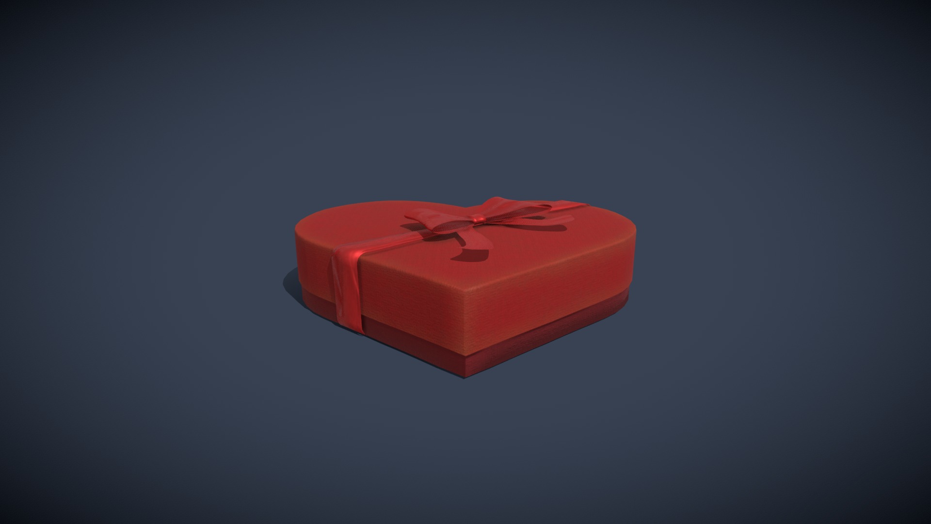 3D model Heart Shaped Present 3D Model - This is a 3D model of the Heart Shaped Present 3D Model. The 3D model is about a red box with a black background.