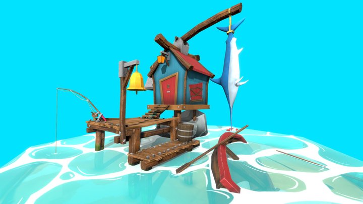 Dock diorama 3D Model