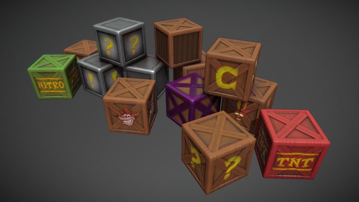 Crash Bandicoot Crates 3D Model