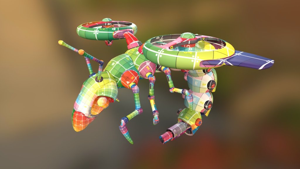 Surveillance Wasp UV Mapped - 3D model by Arcadeous Phoenix (@arcs3d ...