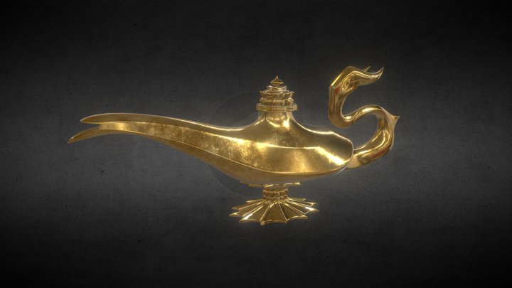 Genie Lamp – Magic Aladdin-Style Golden Lamp 3D Model
