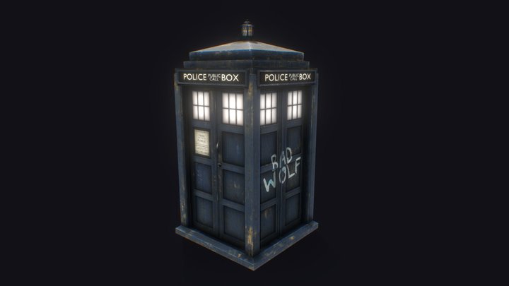 Tardis 2005 Destroyed Bad Wolf Version 3D Model