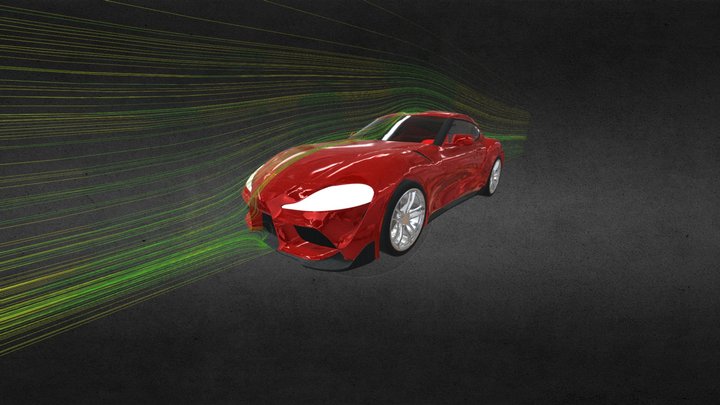 Toyota Supra Mk5 Aerodynamic simulation 3D Model
