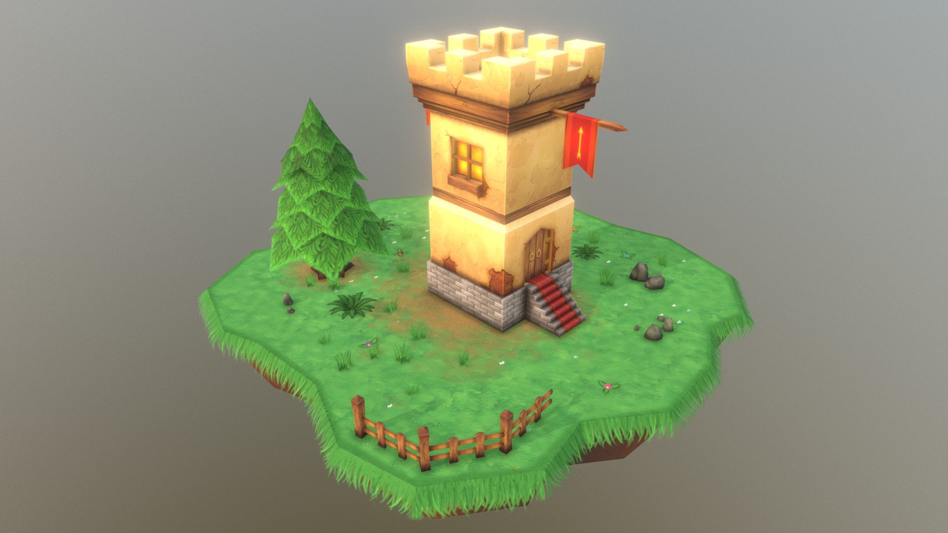 Medieval Tower - 3D model by Gabriella Bee (@gabriellabee) [26fe3f8 ...