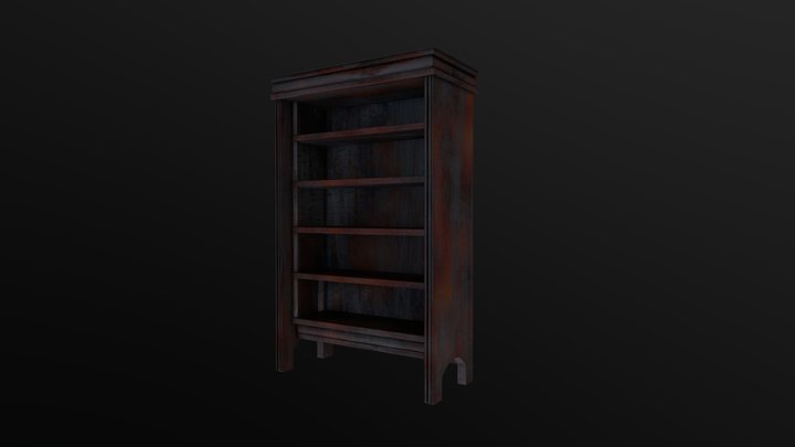Vintage book Cabinet - 01 3D Model