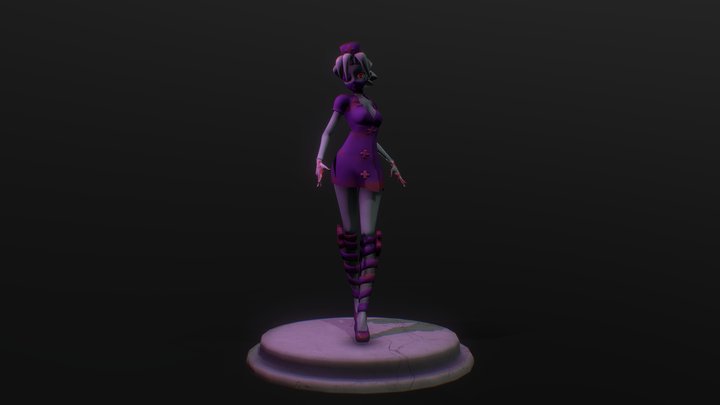 Valentine SkullGirls Fan-Art Sculpt 3D Model