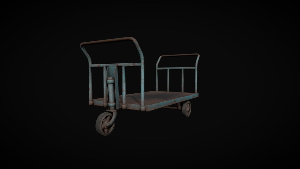 Old metal industrial cart