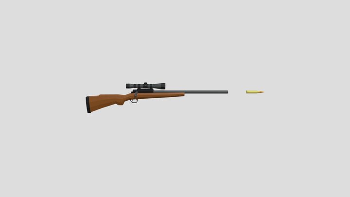 Low Poly Sniper 3D Model