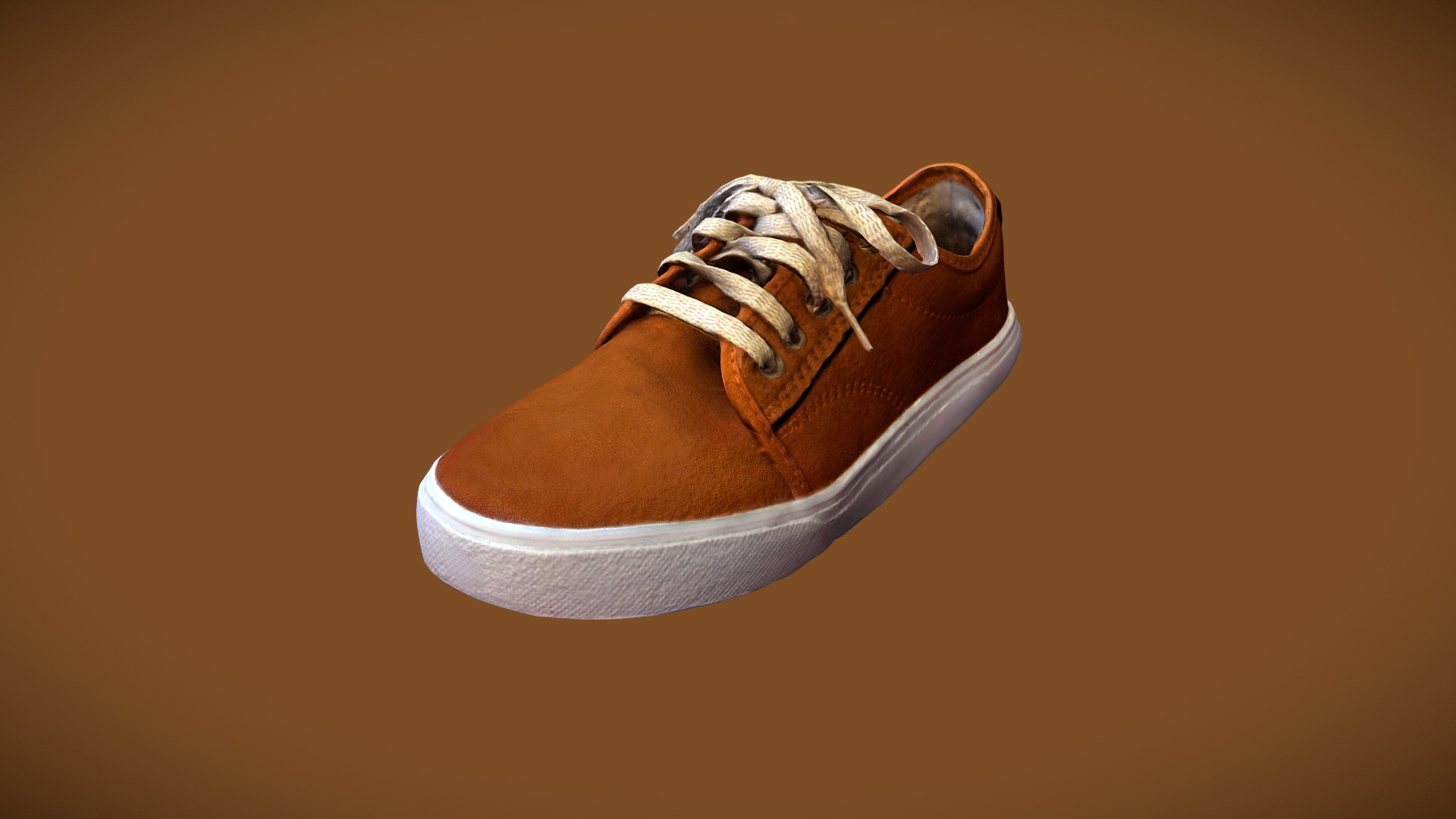 3D model Urban Shoe - This is a 3D model of the Urban Shoe. The 3D model is about a brown shoe with a white lace.