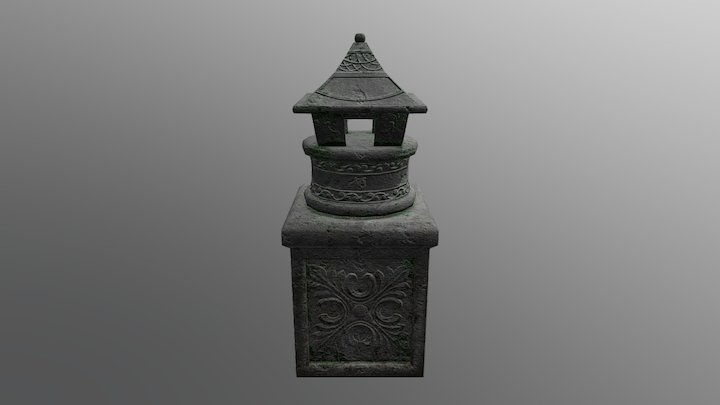 Weathered Stone Pillar 3D Model