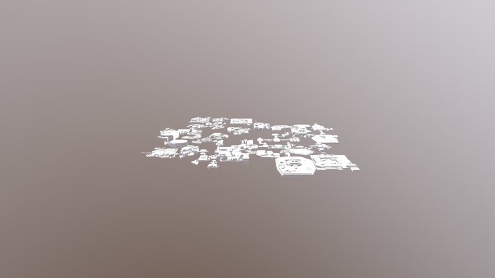 DOOM2 all maps into ONE B I G MAP 3D Model