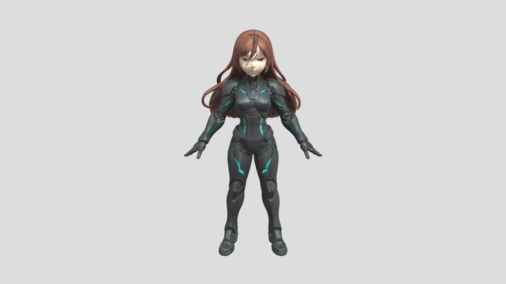 Cyber Warrior Elegance 3D Model
