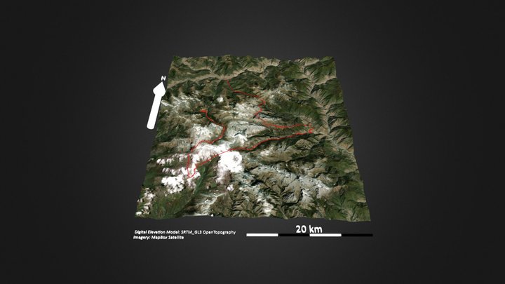 亚丁大转（稻城三神山） 3D Model