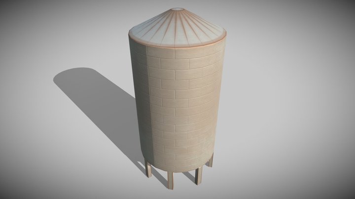 Grain Silo - Low Poly Game Ready 3D Model