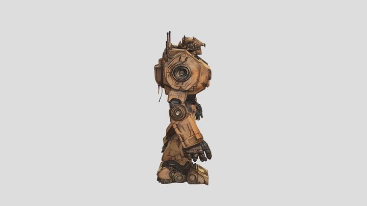 Old rusty robot model 3D Model