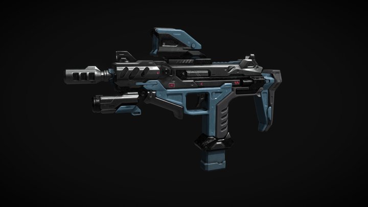 Sci-Fi SMG 3D Model