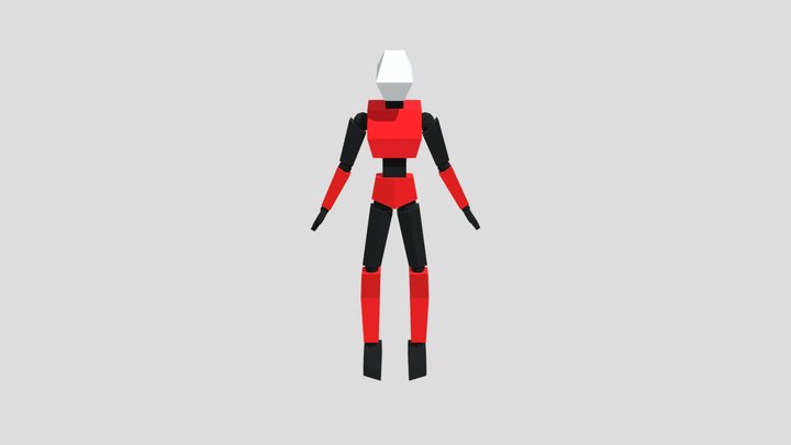 Red Bot (Rigged) 3D Model