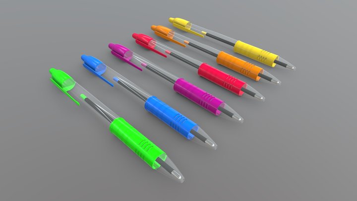Colored Pens 3D Model