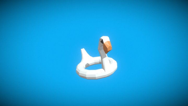 beach inflatable swan float 3D Model